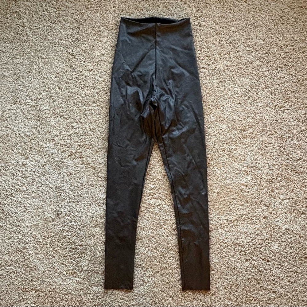 Commando Faux Leather Leggings Gunmetal XS‎ High Rise Stretch NWT